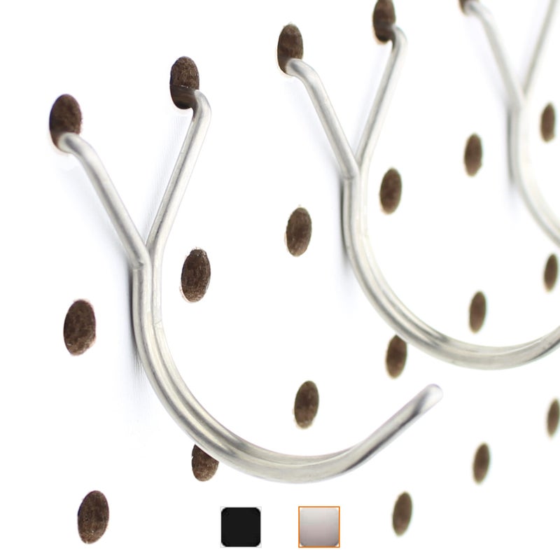 Right Arrange Stainless Steel Pegboard Hooks 25-Pack 1.5in J-Hook - Will Not Fall Out - Fits Any Peg Board - Multipurpose - Organize Necklaces, Jewelry, Retail Items, Keys, Craft or Supplies - Image 1